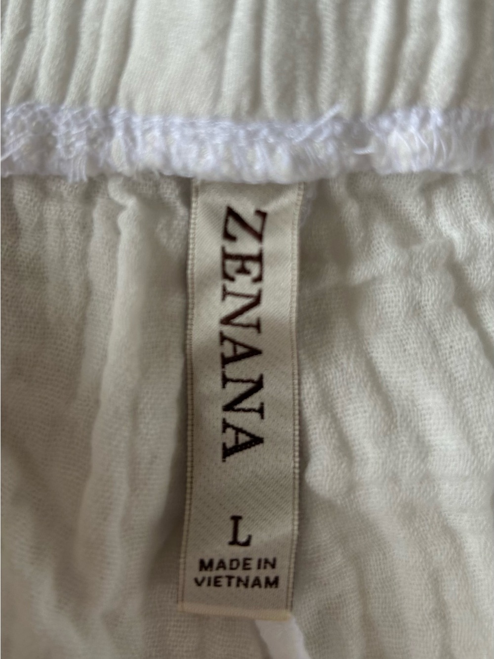 NEW Zenana Wide Leg Cotton Double Gauze Elastic Band Casual Boho Beachy Lounge L - Picture 5 of 9